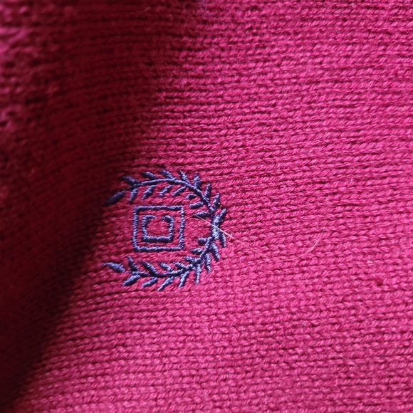 Chaps Men's Classic Grandpacore Cardigan Burgundy Sweater Size Large Preppy - Picture 3 of 4
